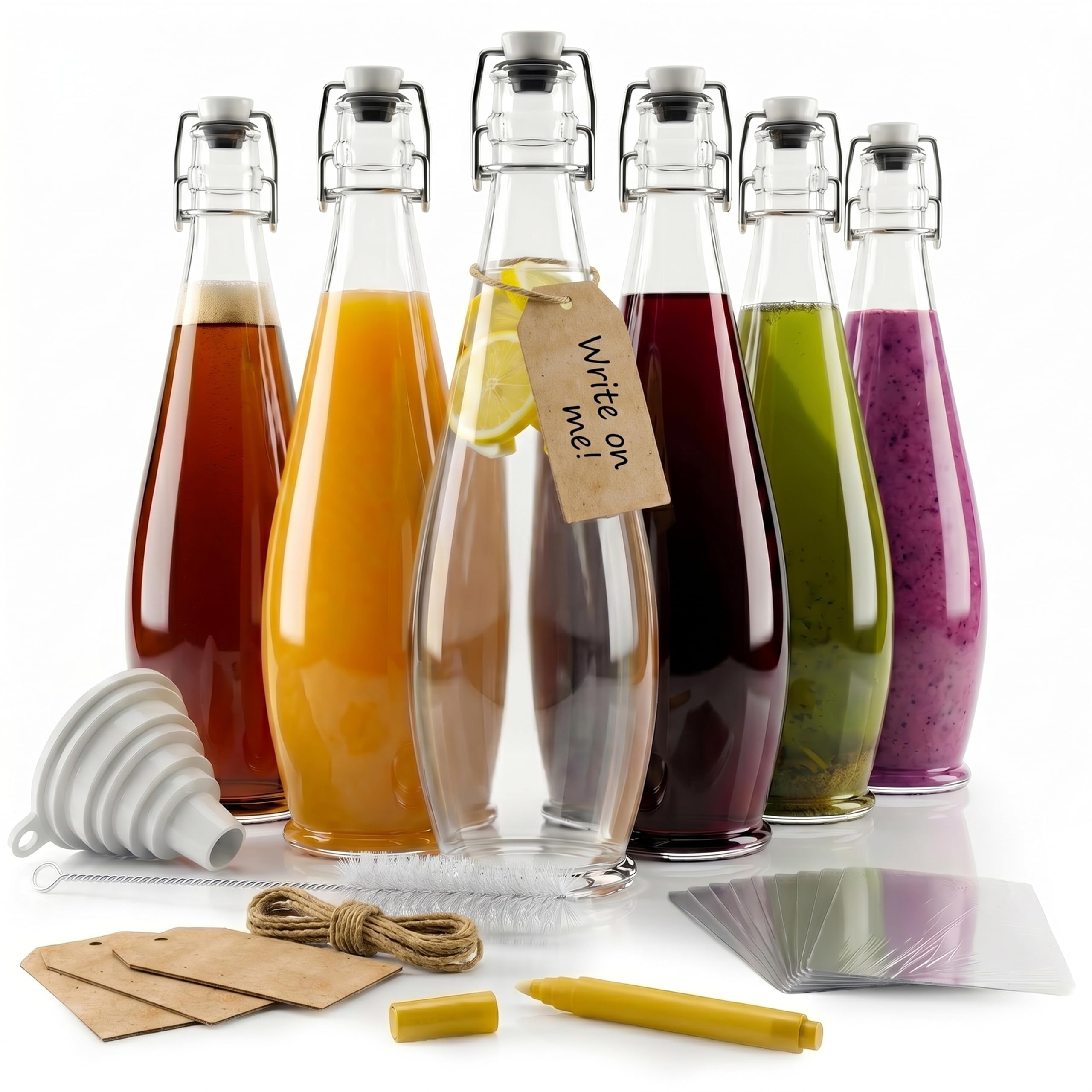 Nevlers 33 oz Teardrop Swing Top Glass Bottles 6 Pack