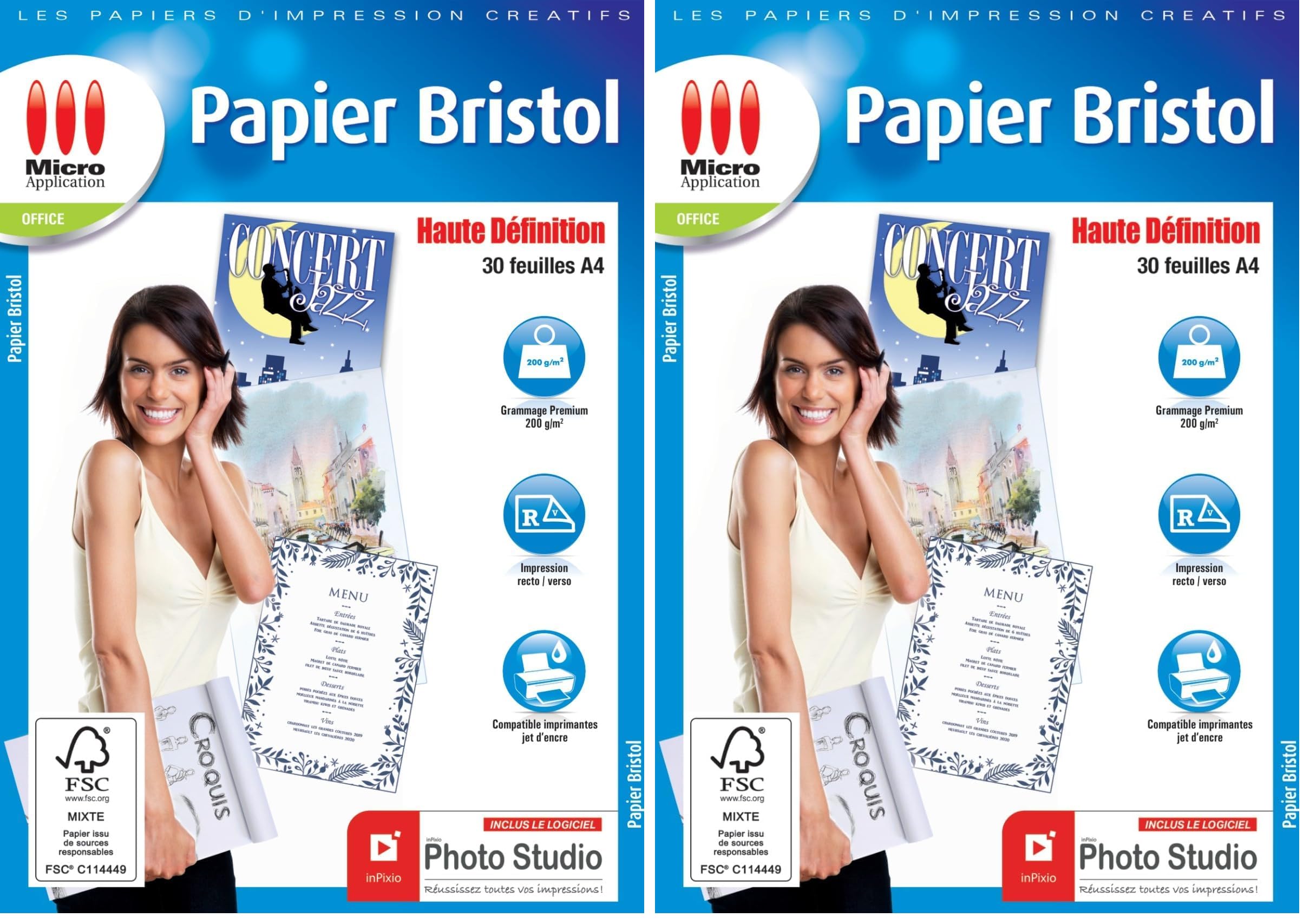 Papier Bristol A4 200g Micro Application pour dessin et impression laser 30f - 8
