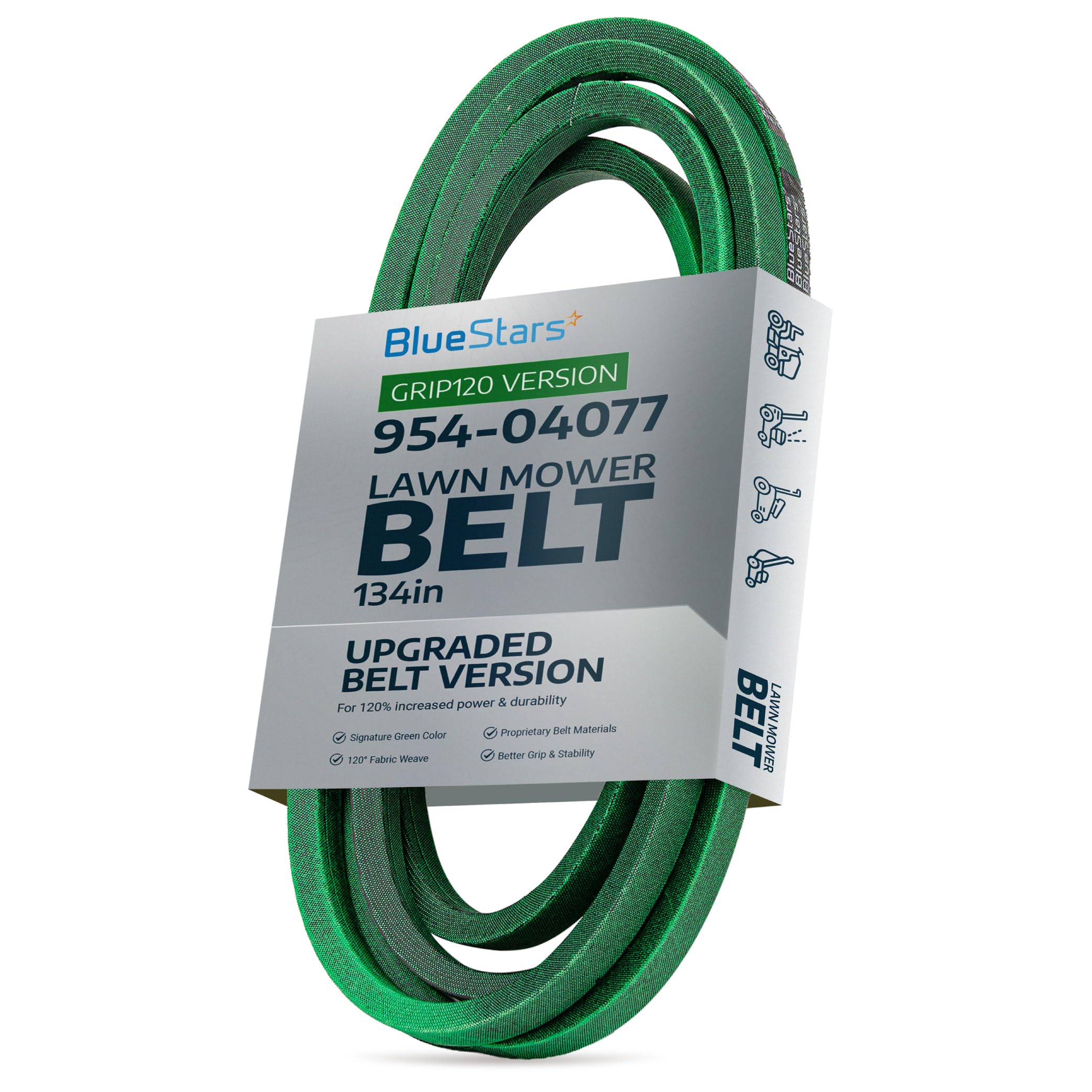 Photo 1 of [Upgraded Grip120] BlueStars 954-04077A Deck Belt for 50 Inch Cub Cadet LT1050 XT1 LT50 Troy Bilt MTD Super Bronco XP50 Craftsman Lawn Mower - Replaces 954-04077 754-04077 Aramid Cord 5/8" x 134"