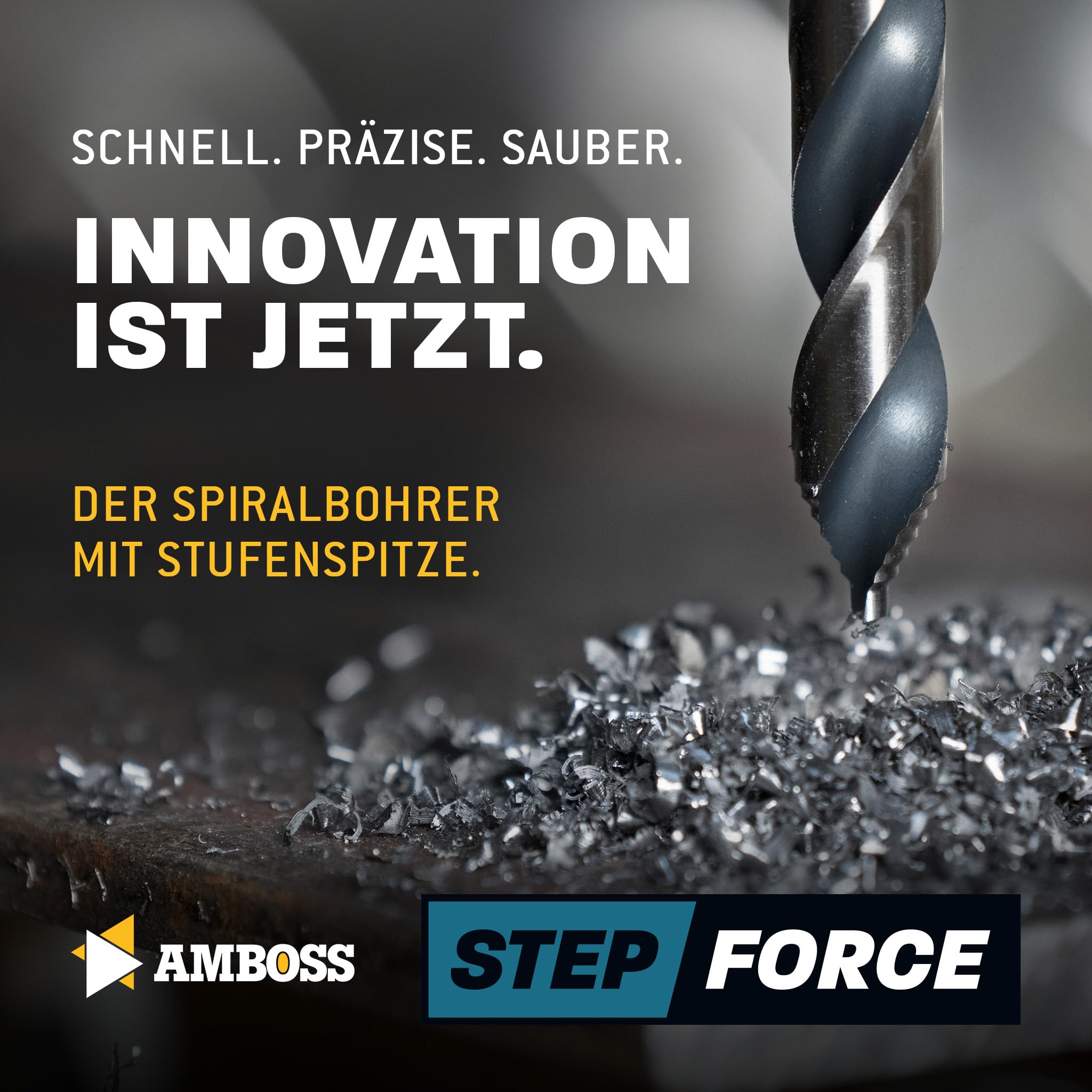 10x Spiralbohrer Step Force Ø5.0 mm - HSS-G DIN 338 für Stahl, Baustahl, Alu, Buntmetalle AMBOSS WERKZEUGE® Bohrer Bleche, Profile - Sechskant f. Bohrmaschine, Akkubohrer, Standbohrmaschine