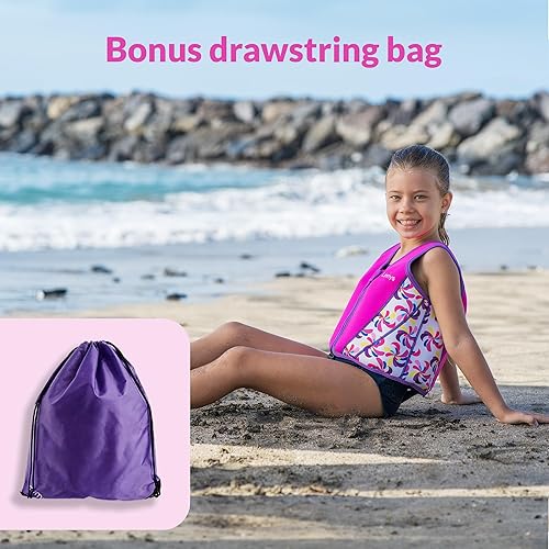 Miniatura 7 de Limmys Chaleco de natación de neopreno prémium para niños, ayuda de natación ideal para niños, niñas y niños pequeños, chaqueta de natación de