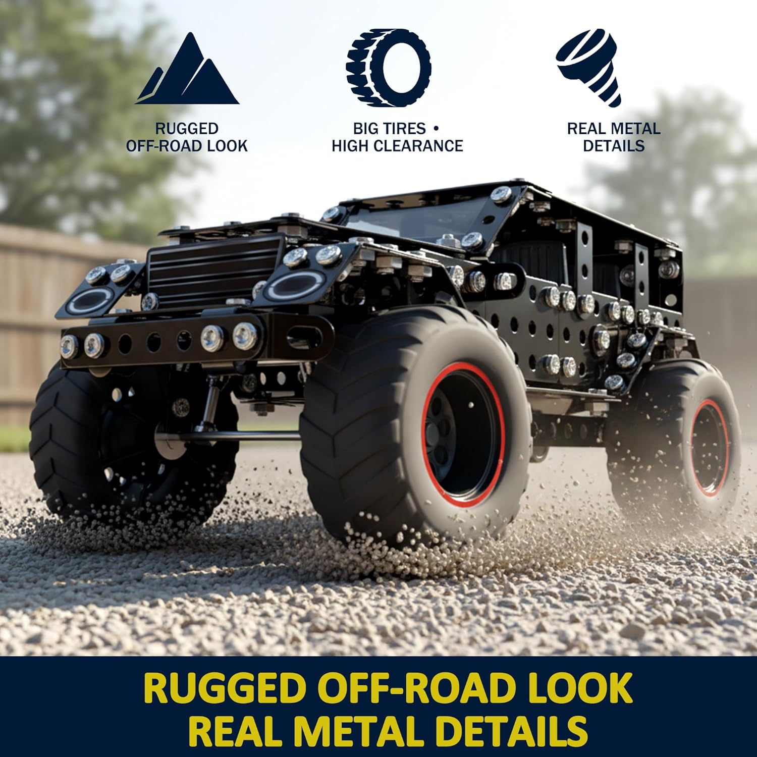 Metal Building Toys for Boys & Girls 8-12 Years Old, 496 Pcs Off-Road Vehicle Model Truck Kits, STEM Engineering Construction Set, Monster Car Educational Gift for Kids Ages 8 9 10+
