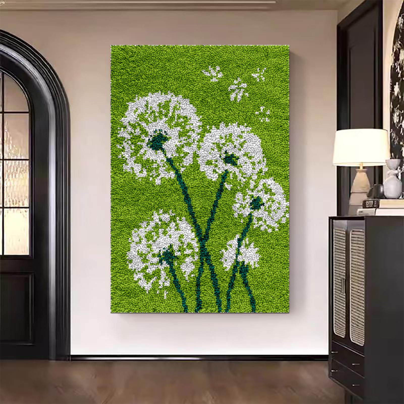 Tehocwiz Dywan do samodzielnego wiązania, gobelin, zestaw do haftu krzyżykowego, zestaw dla dorosłych, rękodzieło, prezenty, wycieraczki, 130 x 150 cm, zestaw do wiązania