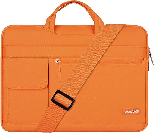 Miniatura 16 de MOSISO - Maletín con bandolera, para laptop (poliéster) Verde azulado profundo,Verde (Mint Green),azul (Airy Blue),Verde militar,Rosa bebé,Negro