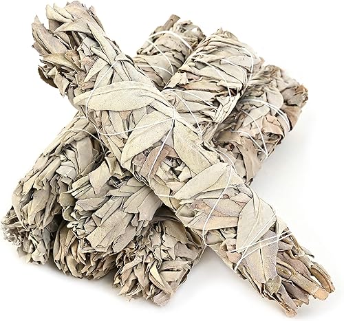 Miniatura 2 de Salvia blanca California extragrande, aproximadamente 8.5 pulgadas de largo y 2 pulgadas de ancho para rituales de manchas, limpieza de energía,