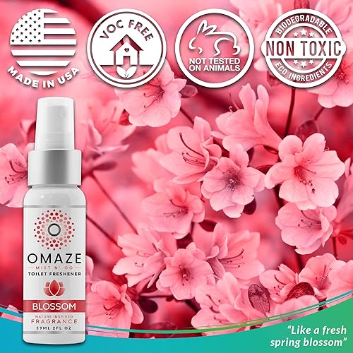 Miniatura 5 de OMAZE Mist N Go - Ambientador de inodoro, aroma a flores, 2 onzas líquidas, neutralizador de olores para inodoros