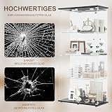 Vitrine en Verre avec Led,Armoire vitrine Pour Collection avec 2 Porte 4 étagères Transparent Meuble Vitrines Verre vitrines Figurine Armoire Salon Bar (4 étages 2 porte+LED effet miroir, noir) - 6