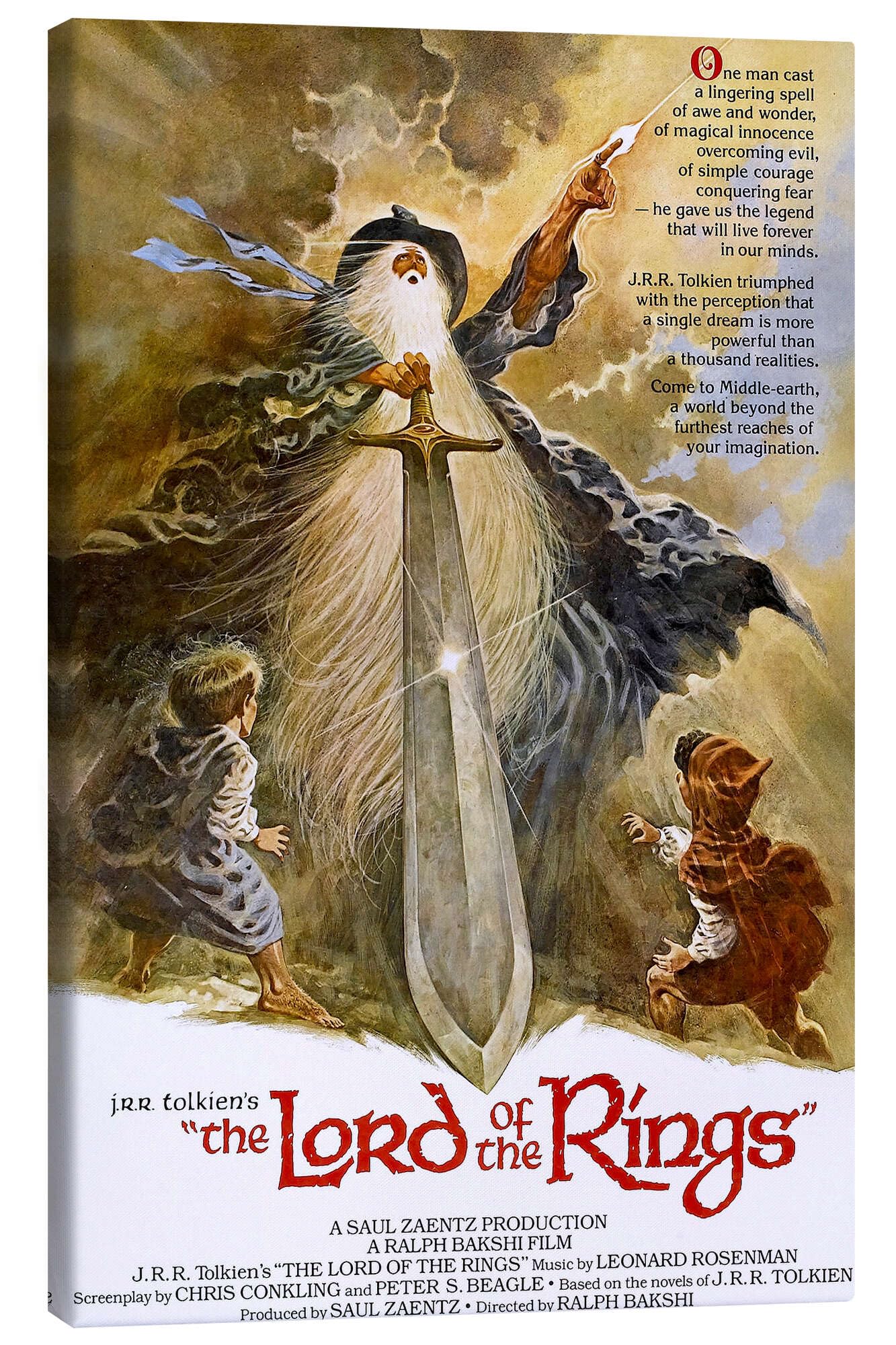 Posterlounge The Lord of the Rings (Il signore degli anelli) Stampa su tela | 60 x 90 cm Quadri Decorazione per pareti