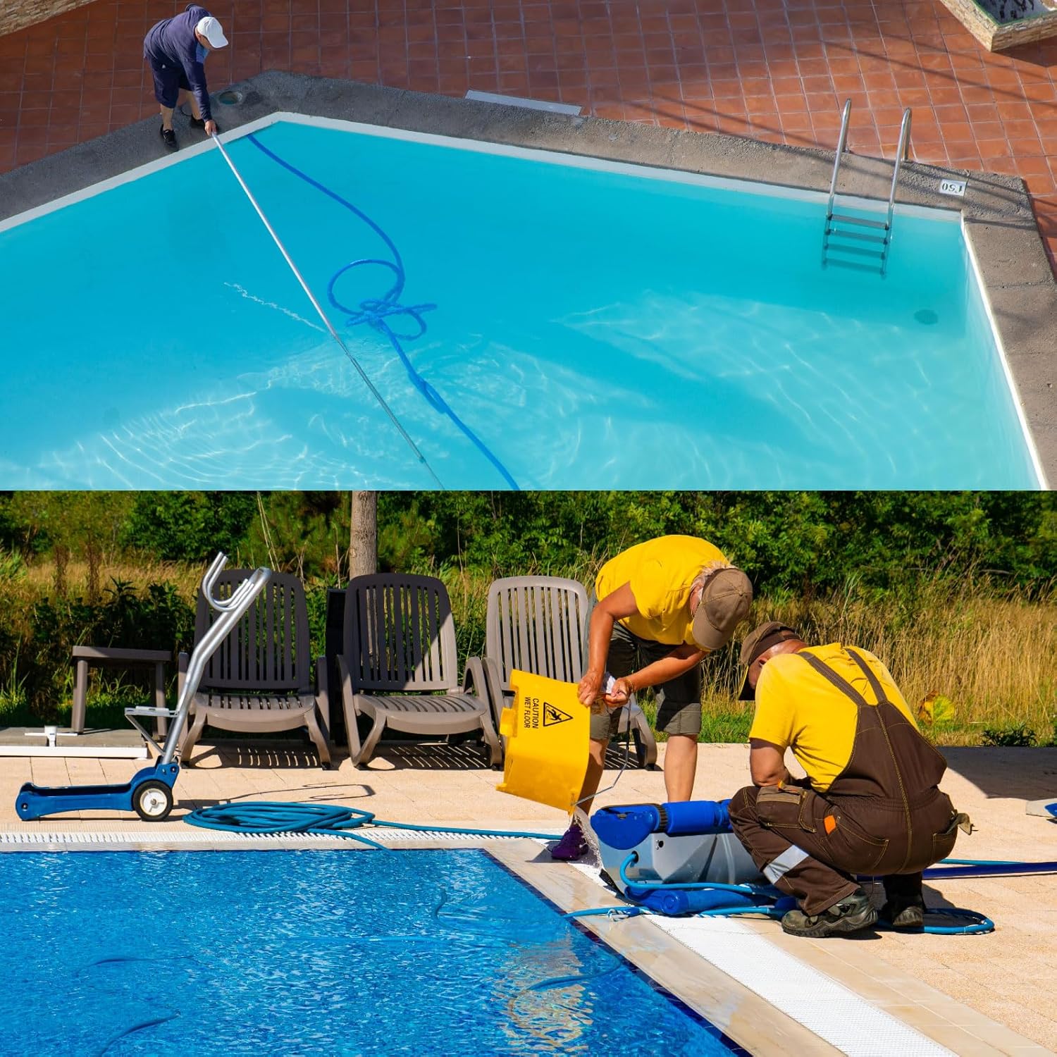 Pool Backwash Hose, 4 Inch x 25ft Reinforced Drain Hose PVC Lay Flat Water Discharge Pump Hoses for Pool Filter Swimming Pump, with 2pcs Clamps, Blue