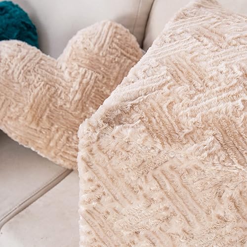 Miniatura 19 de DaDalogy Bedding - Funda para puf otomano de piel sintética [sin relleno] – Rosa Coral Baby Peach | Geométrico brillante, suave y acogedor con Baby