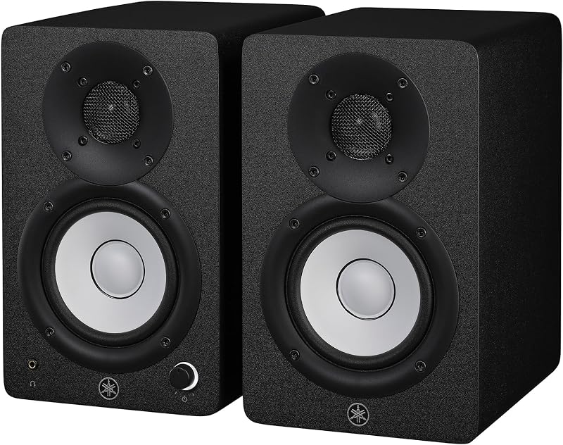 Monitor de estudio autoamplificado HS4 en negro, par (HS4 B)