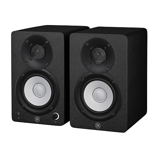 Yamaha HS3 Studio Monitors (Black) – Compact 2-Way Powered Speakers with Advanced Sound Control and Versatile Connectivity for Music Production and Video Editing