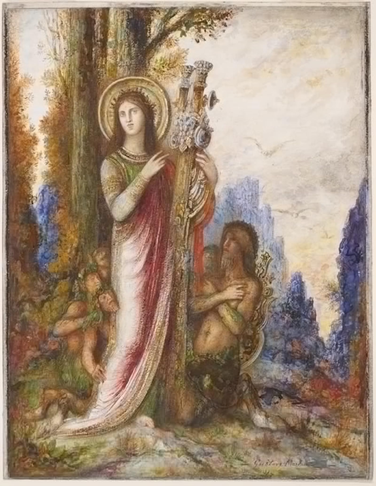 Prints toile Poète et satyres Gustave Moreau tableau luxe