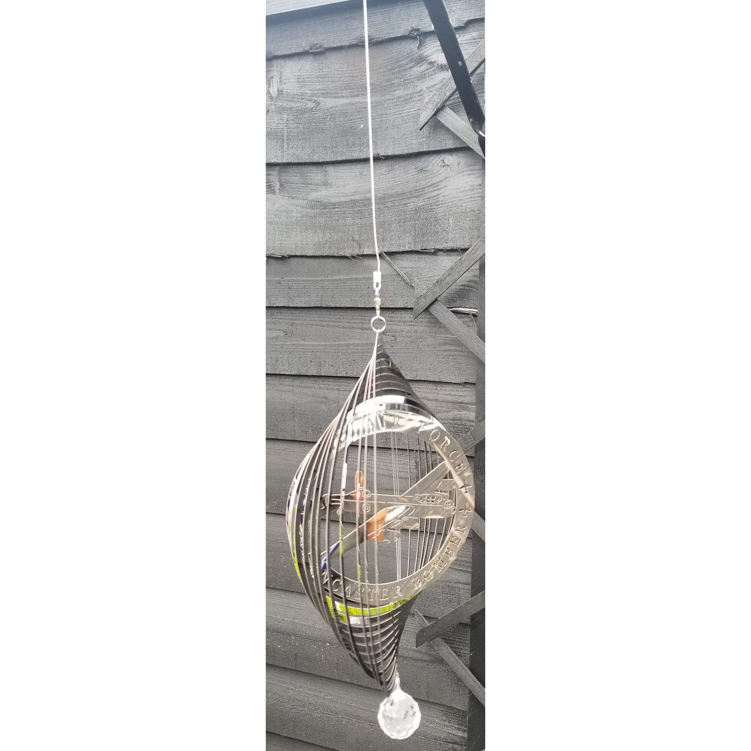 SK Style Stainless Steel Garden Wind Spinner - RAF Lancaster Bomber