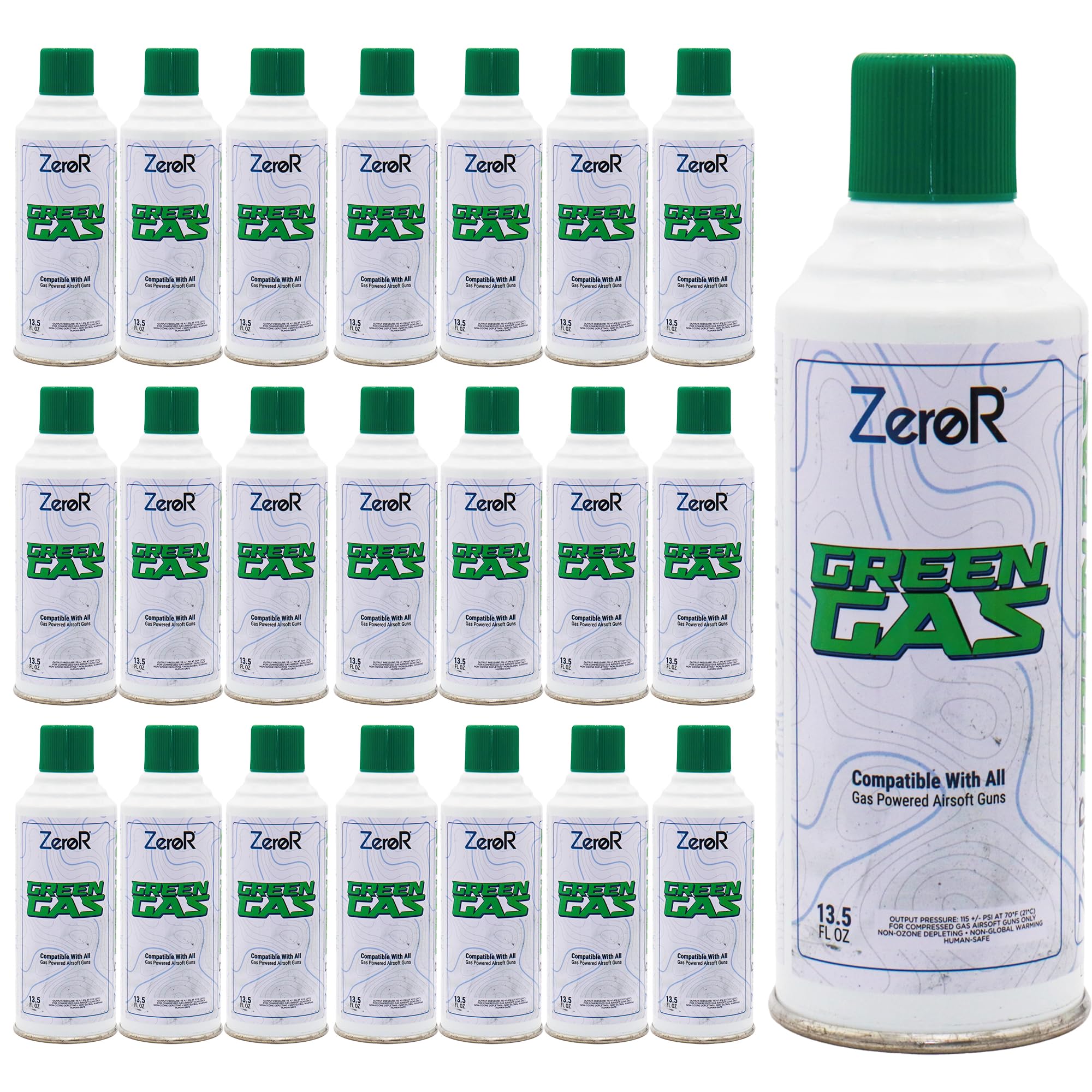 ZeroR® Green Gas | Fuel for Airsoft Pistols | 13.5 fl oz Each (11.8 oz by Total Weight)