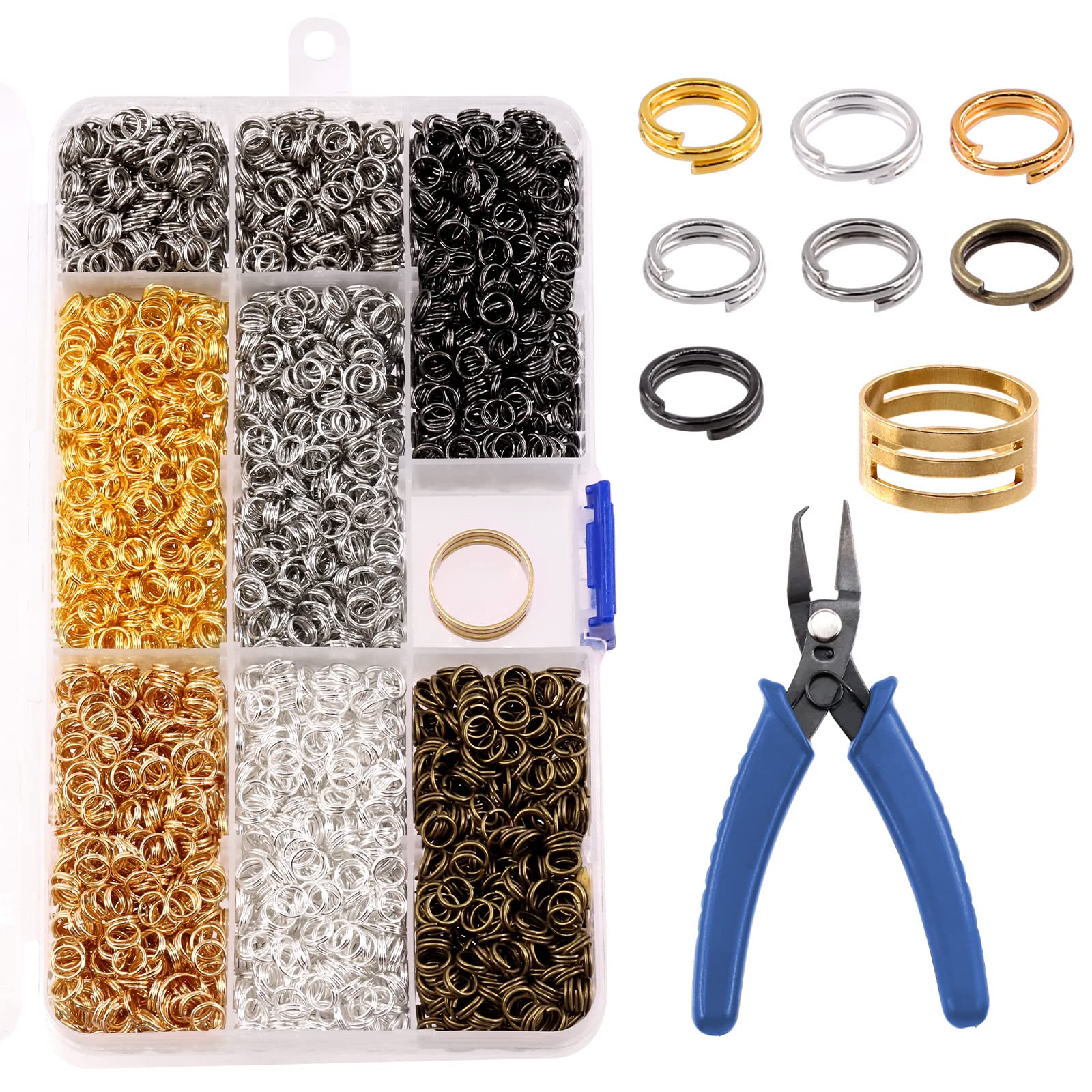 Tanstic 350 Pcs Split Jump Rings Set, 1/4
