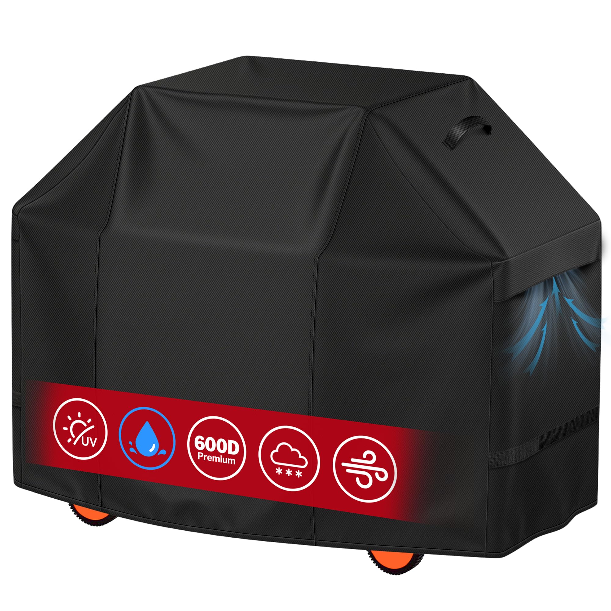 iCOVER Grill Cover 75 inch, BBQ Grill Cover for Outdoor Grill, 600D Heavy Duty Waterproof BBQ Cover, Anti-UV and Rip-Proof Barbecue Cover, Gas Grill Cover for Weber, Char-Broil, Nexgrill, etc