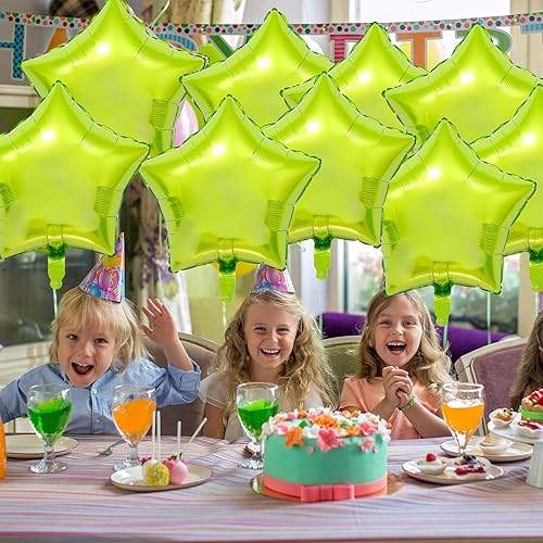 Miniatura 104 de KALOR Globos de Mylar de estrella rosa intenso de 18 pulgadas, 10 globos de helio en forma de estrella para bodas, baby shower, decoraciones de Rosa