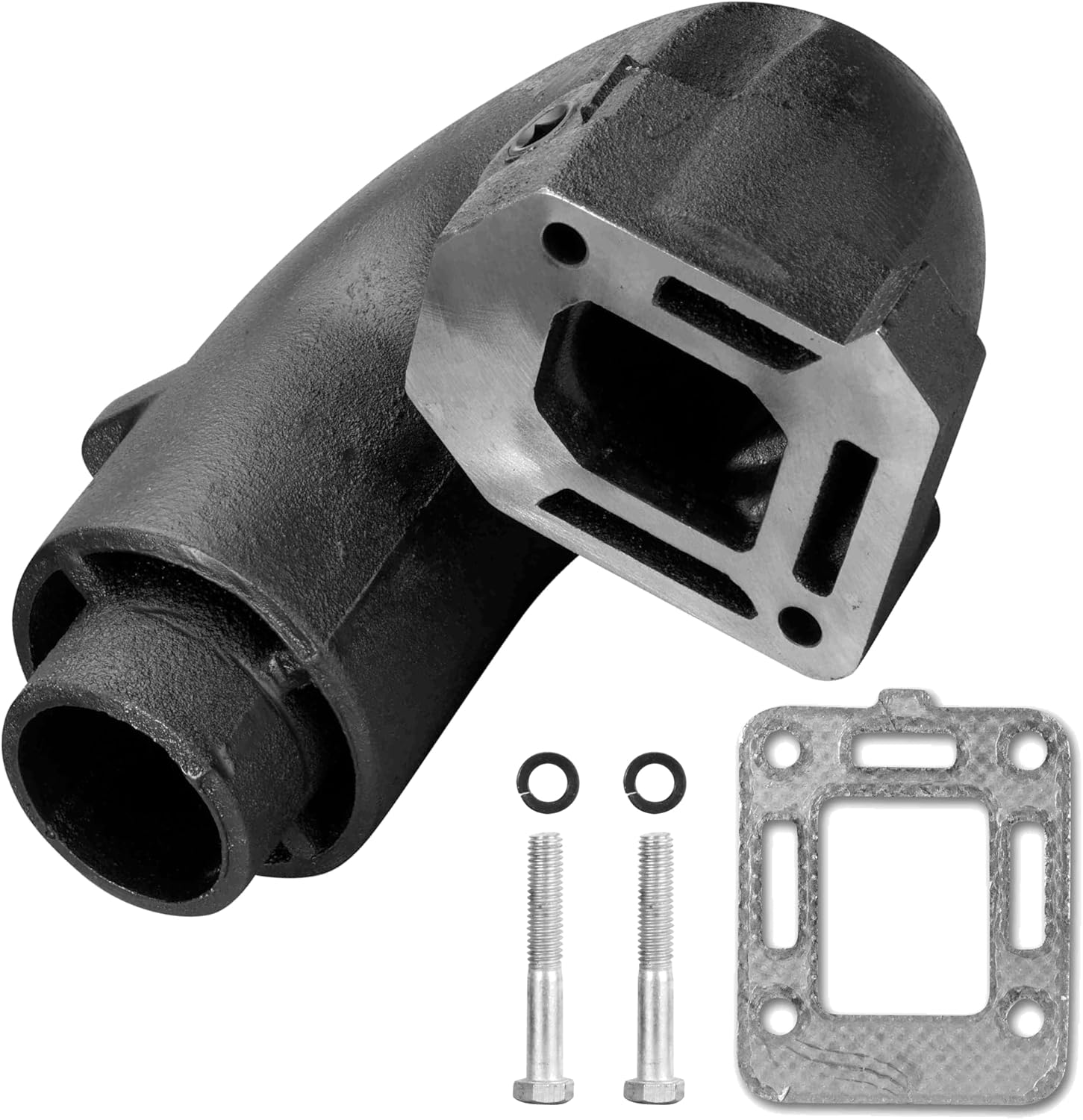FASWORX Exhaust Riser for Mercruiser 2.5L, 3.0L 4 Cylinder Engines - 120 HP, 140 HP (Years 1982 to Present) - 2 Bolt Round Style Elbow Replaces 12076, 12706A1, 12706A2, 18-1975
