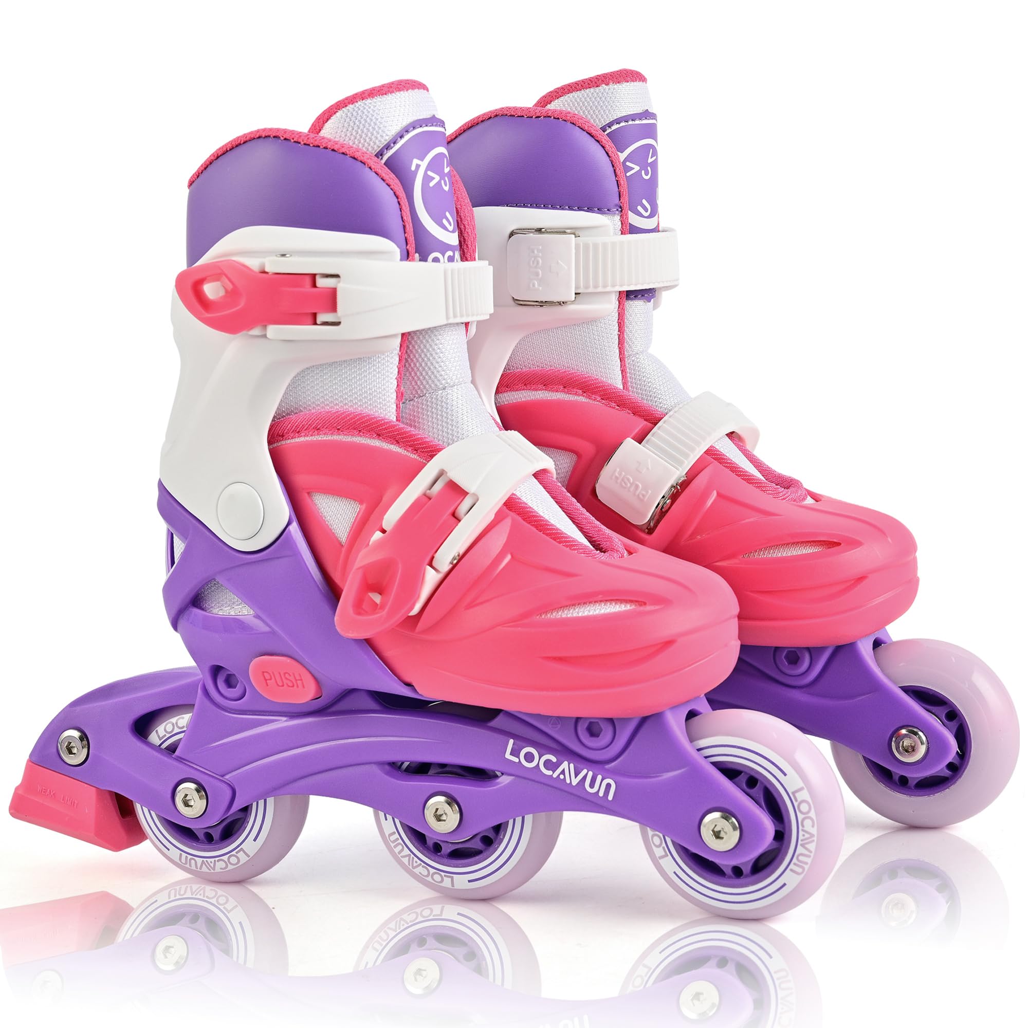 LOCAVUN Inline Skates, 4 Sizes Adjustable with 82A PU Wheels, Inline Skates