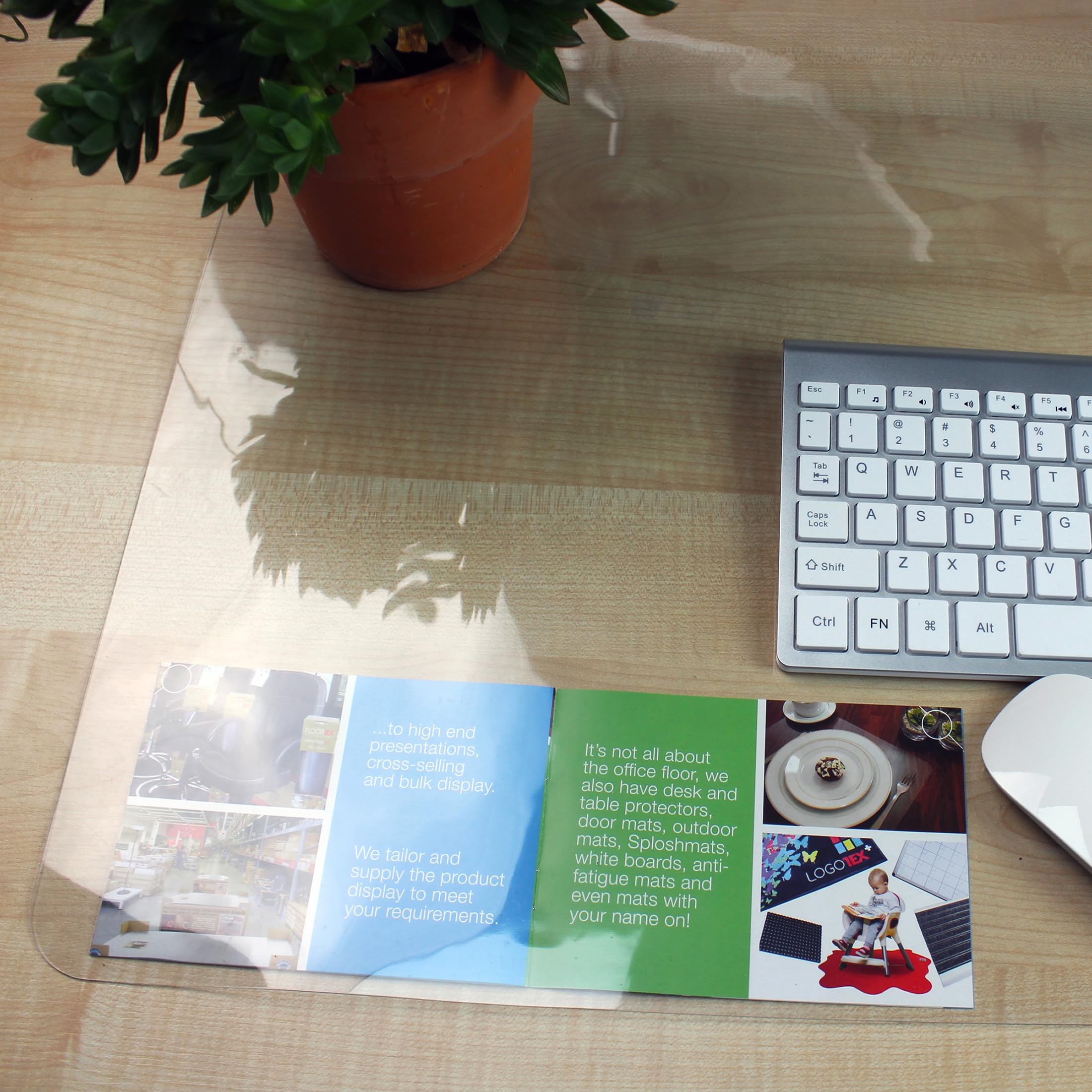 Desktex® Sous-main rectangulaire en vinyle transparent – 50,8 x 91,4 cm