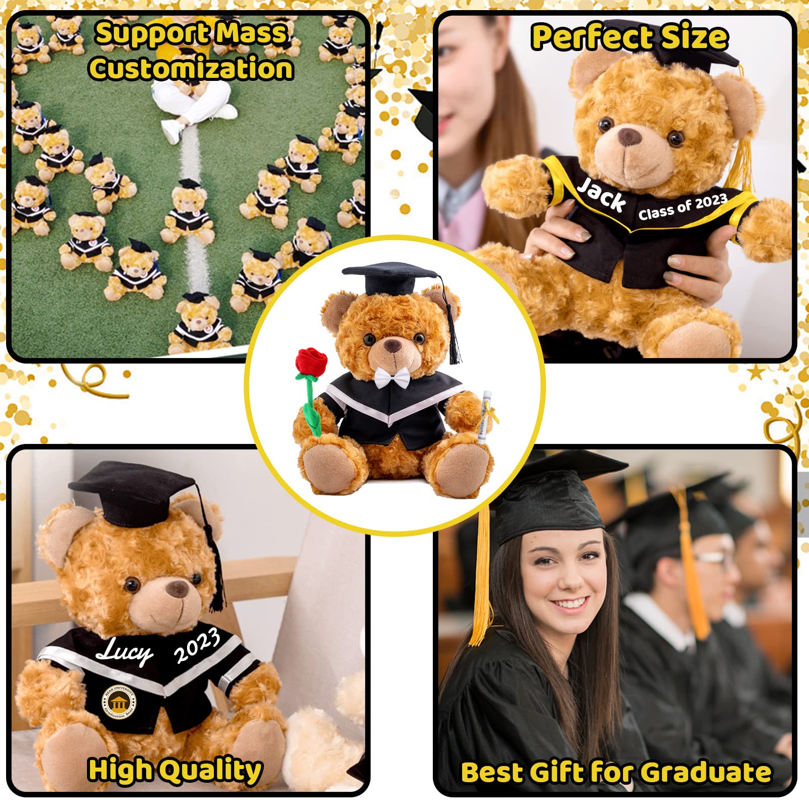 Oso de graduación personalizado, regalo de primer grado de clase de