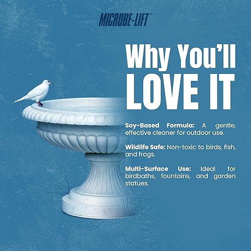 Miniatura 3 de Microbe-Lift Limpiador de estatuas y baño para pájaros a base de soja, 32 onzas, seguro para pájaros, limpia estatuas de jardín, piedra, ladrillo y