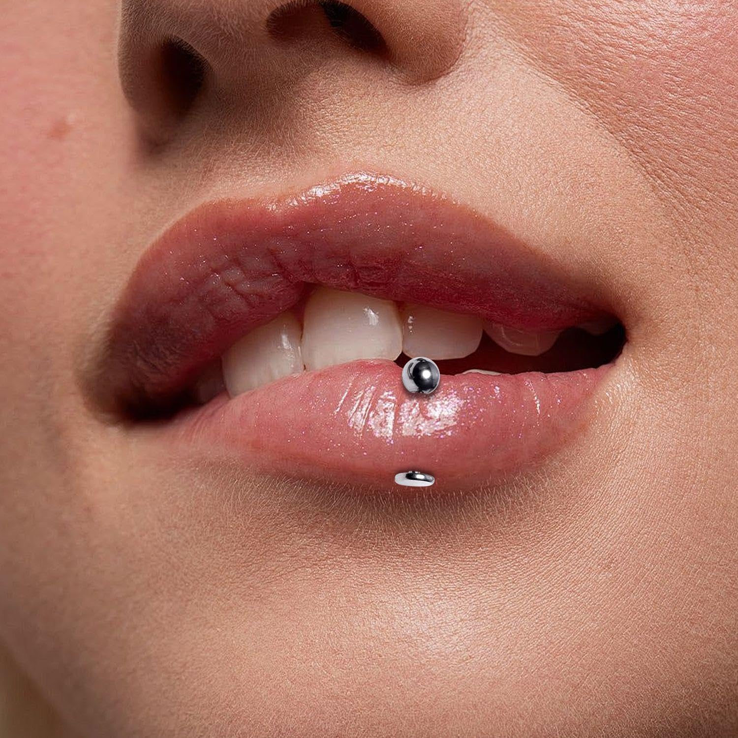 4 Pares Pendientes De Labios De Acero Inoxidable, Pendientes De Nariz Plateados, Pendientes De Tragus, Pendientes De Labio Inferior, Pendientes De Labios Unisex