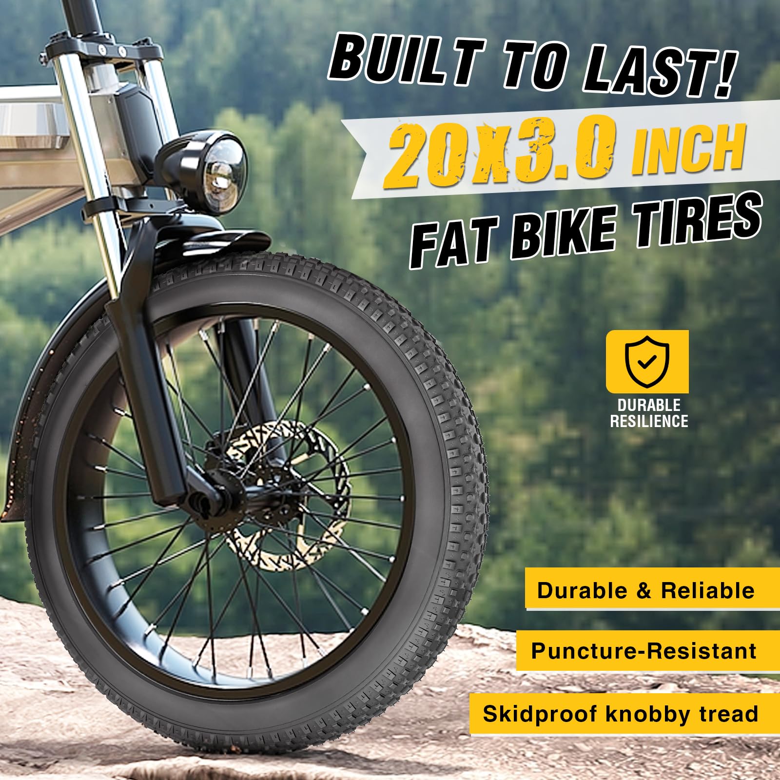 Pneumatico per Fat Bike 16/20x3.0 Pollici, Pneumatico Heavy Duty 16 x 3.0(76 – 305) / 20 x 3.0(76 – 406) per E-Bike/MTB/Fat Bike/Bici Pieghevole