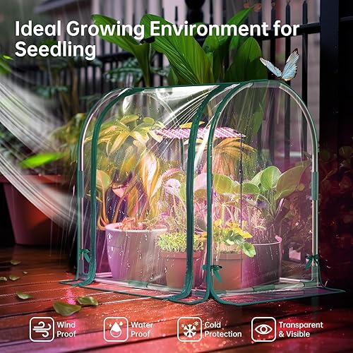 Miniatura 2 de Bstrip Mini invernadero de interior con luces de cultivo, 27.2 pulgadas de largo x 19.9 pulgadas de ancho x 27.2 pulgadas de alto, invernadero