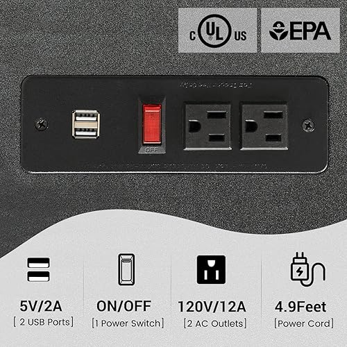 Miniatura 6 de Hasuit Juego de 2 mesas de noche con estación de carga mesa auxiliar grande con cajón de almacenamiento y cubito abierto mesa auxiliar de noche