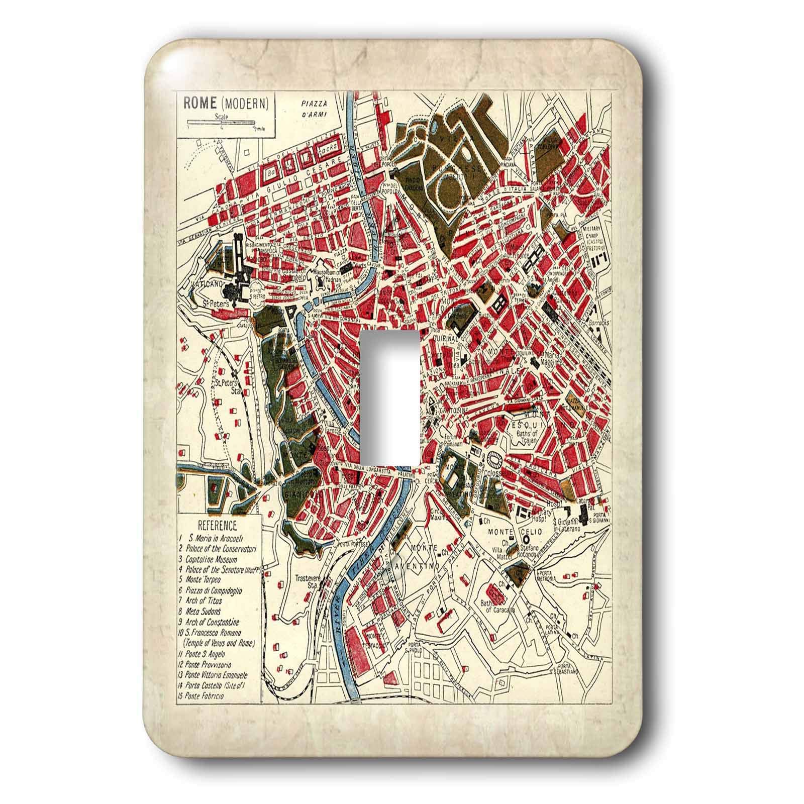 Interruptor de palanca con mapa de Roma 3dRose lsp_43680_1