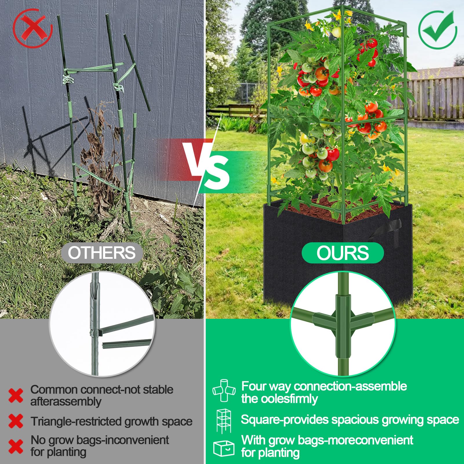 Gabbie Per Pomodori SupKing - Confezione Da 2 - Tralicci Regolabili In Metallo Antiruggine Per Piante Rampicanti - 5