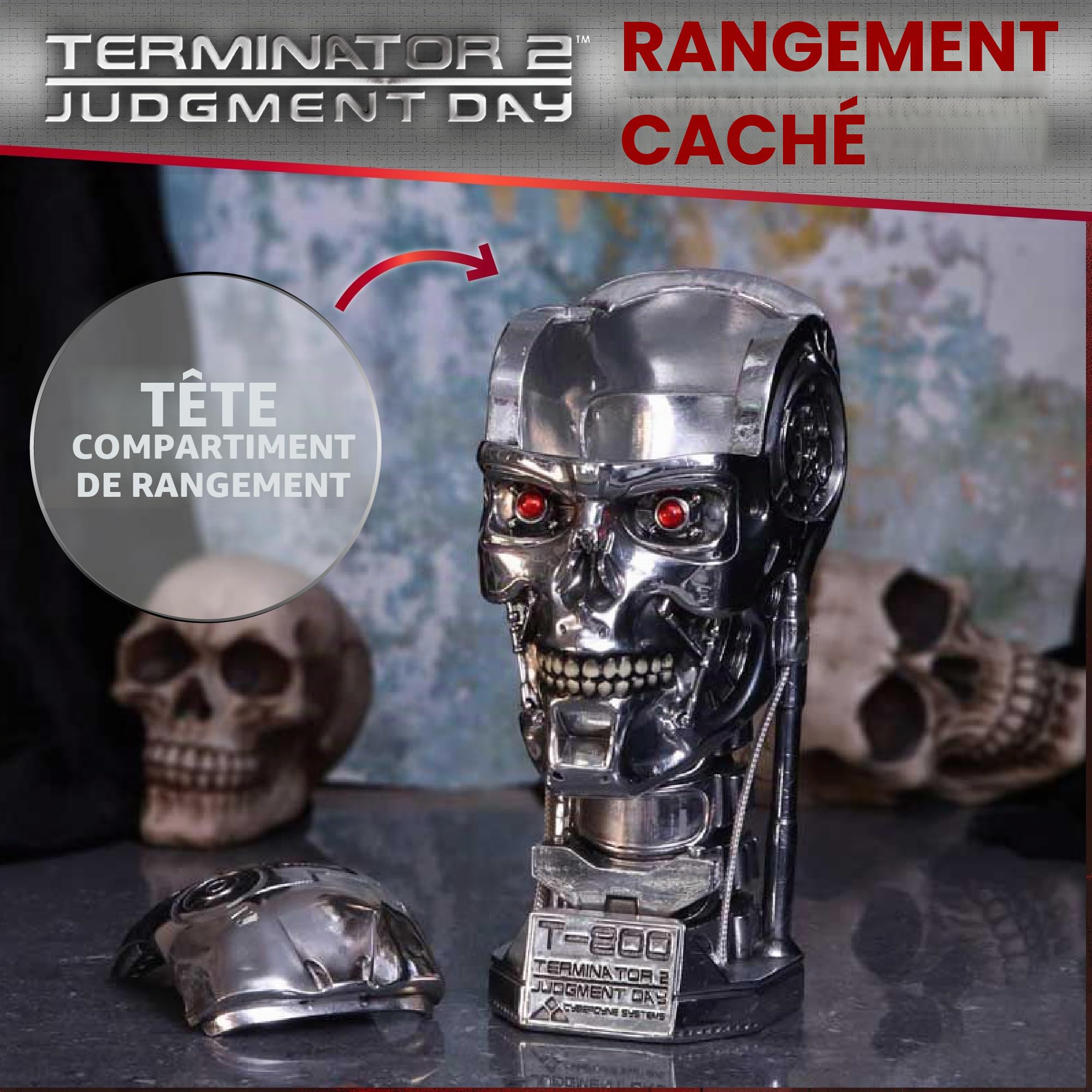 Nemesis Now Boite de Rangement Terminator T-800 : Buste