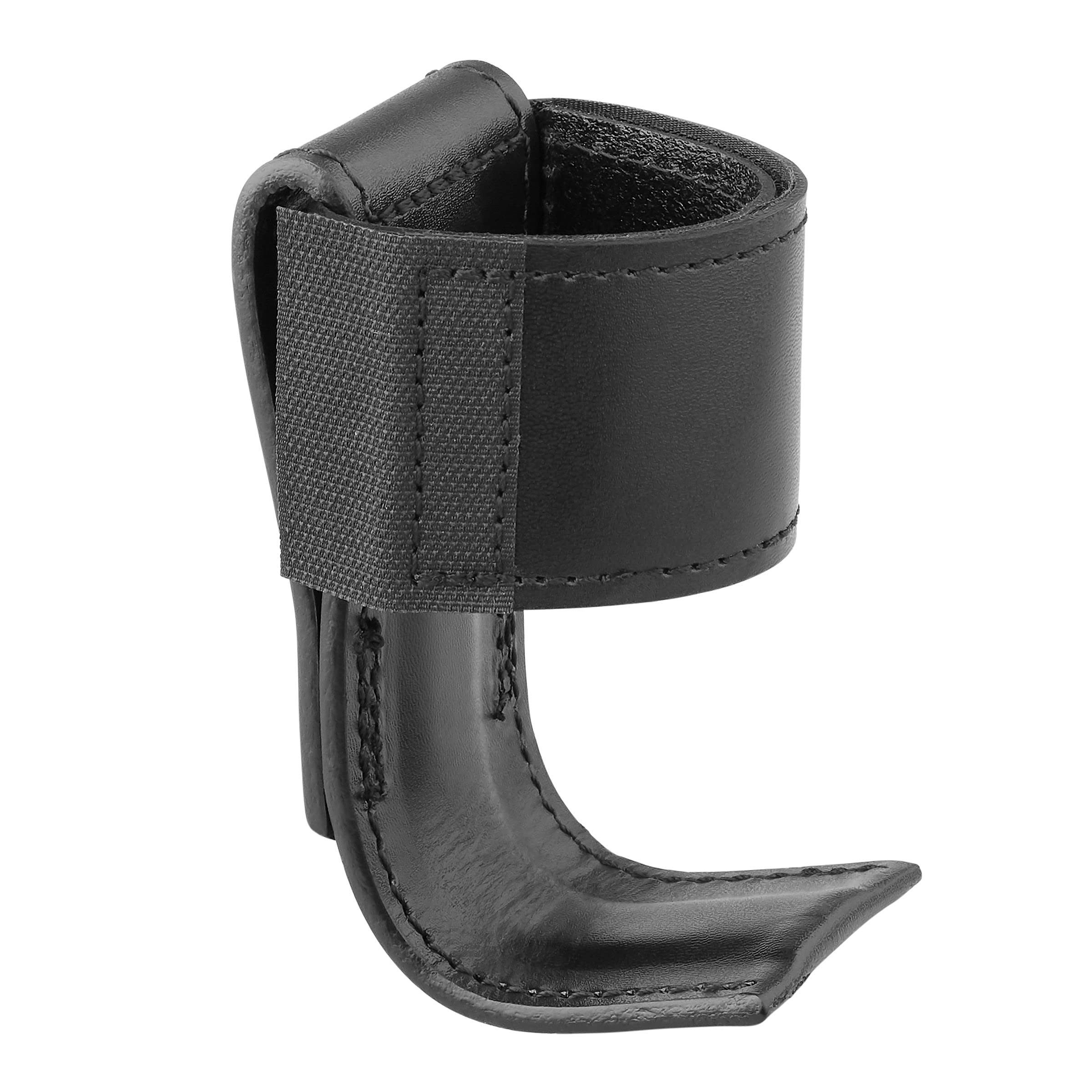 Dutyman Plain Black Leather Steel Based Radio Holder - Full Grain Leather w/No Fillers