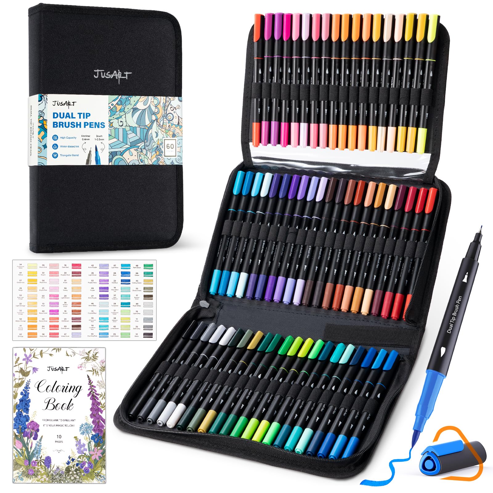 JusArt Markers for Adult Coloring Books No Bleeding