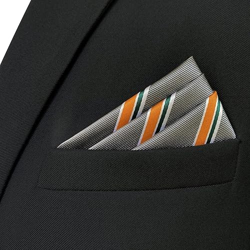 Miniatura 2 de S&W SHLAX&WING Cuadrados de bolsillo para hombre, rayas de 12.6 pulgadas, para negocios, chaqueta