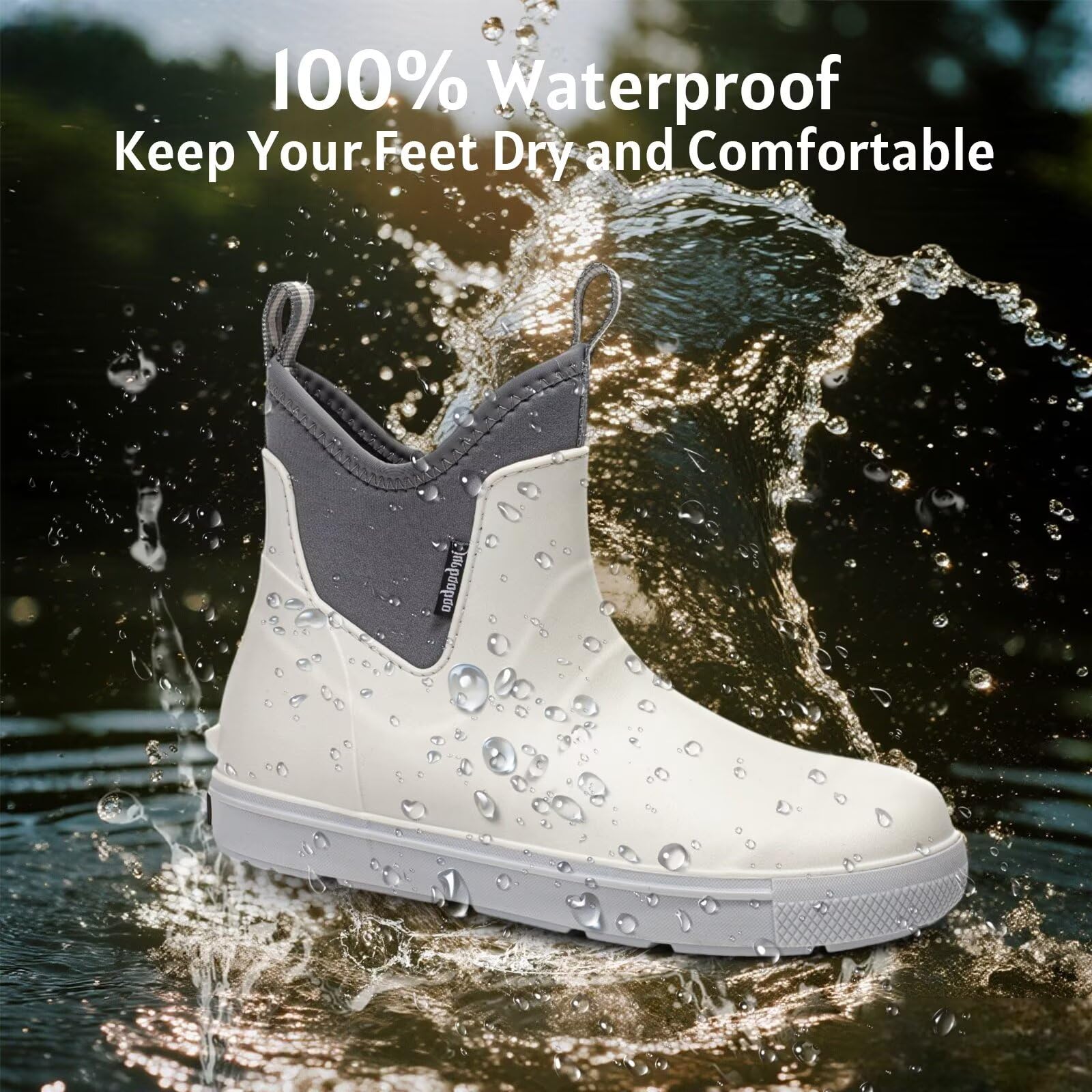 Bottes de Pluie Homme Bottes Caoutchouc Bottine Imperméable Chelsea Boot Chaussure de Jardin Étanche Boots Extérieure pour Randonnée et Travail