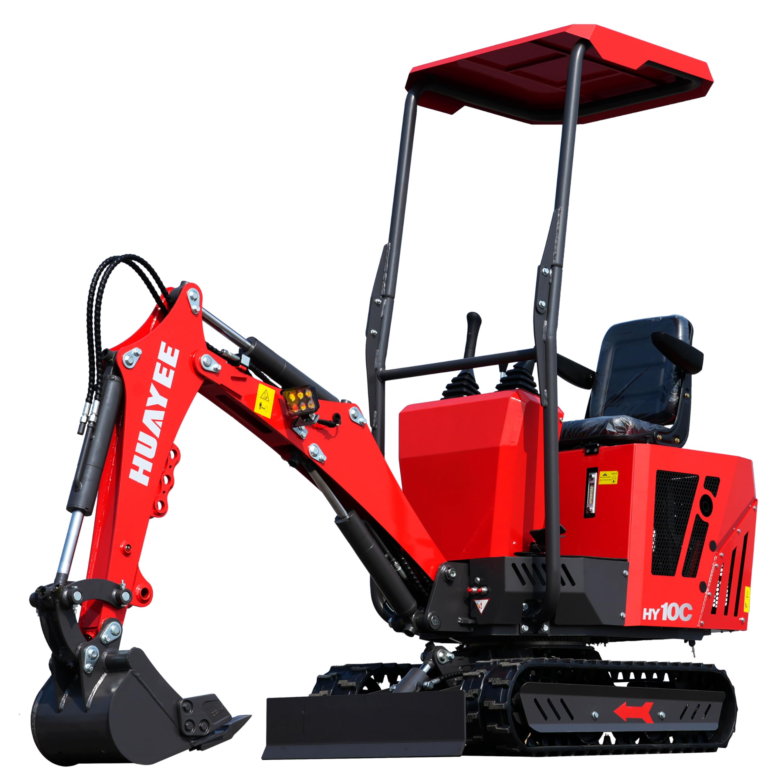 HY10C 1 Ton Mini Excavator, 13.5HP Gasoline Powered Compact Digger with EPA Certificate, Tracked Backhoe for Trenching, Farming, Landscaping, Curbside delivery & Professional unloading Included