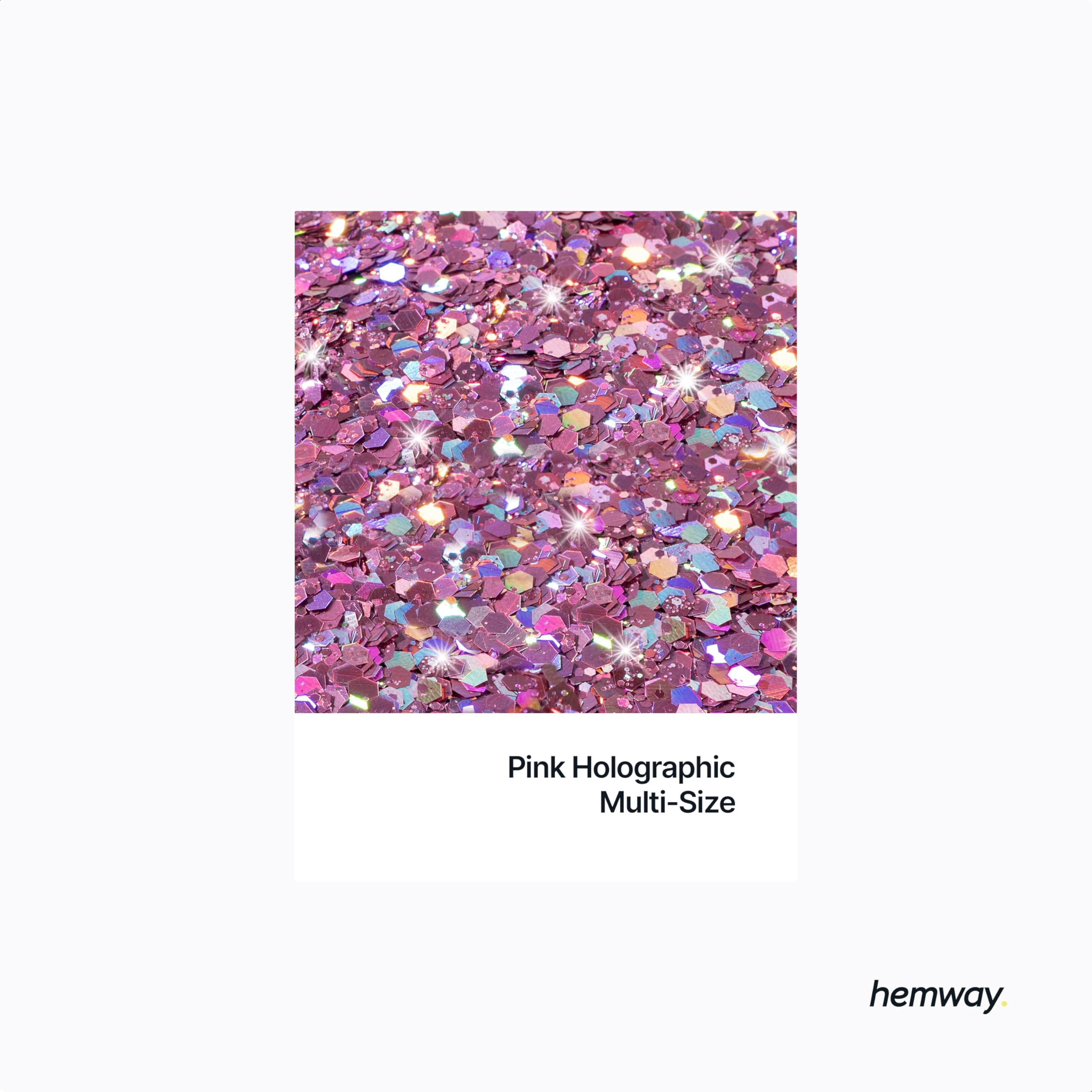 Hemway Pink Holographic Glitter Shaker - Image 2