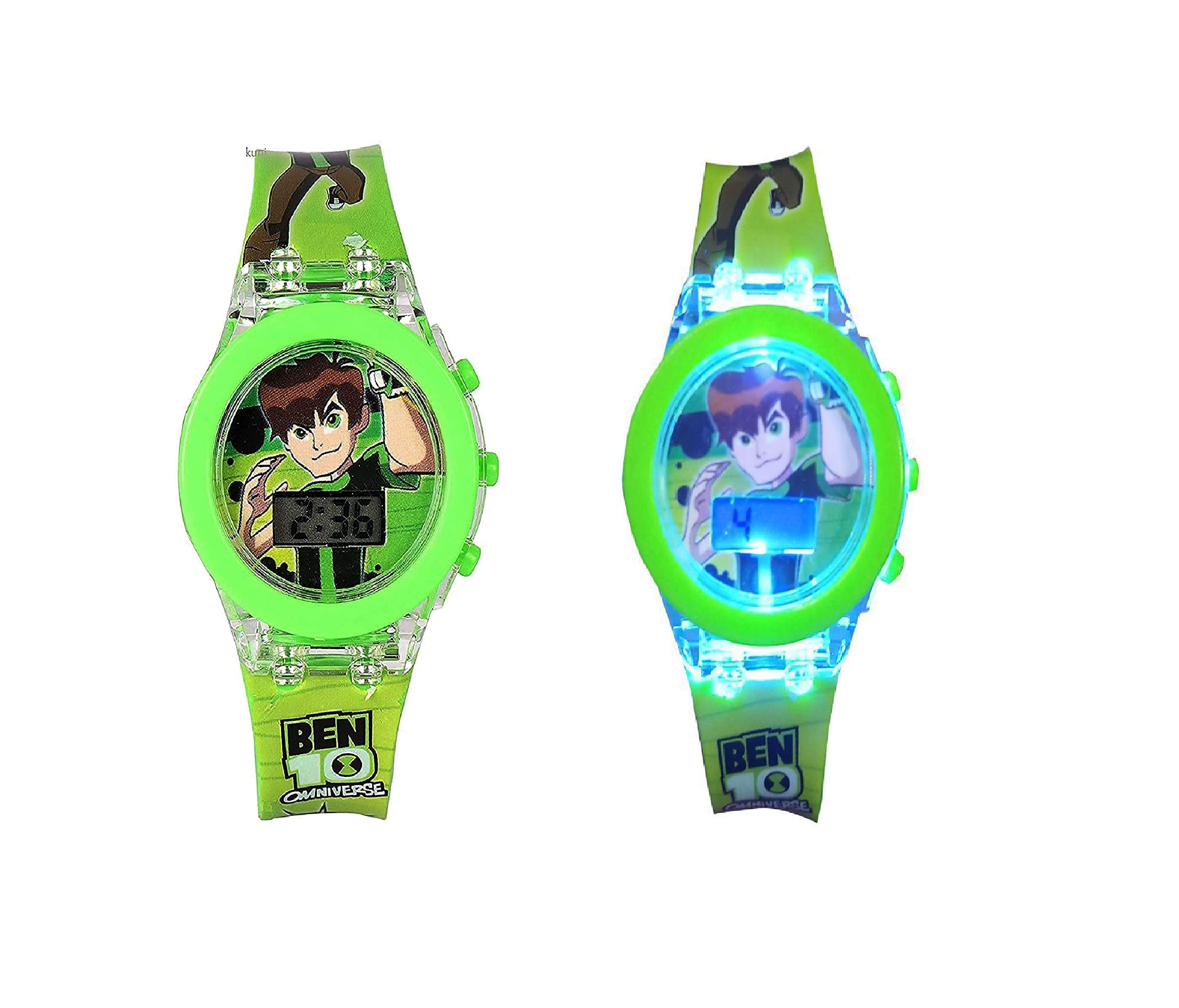 Buy D K 11 Super hero Ben 10 watch for kids. 7 Color Changeable Light Watch for Kids Disco