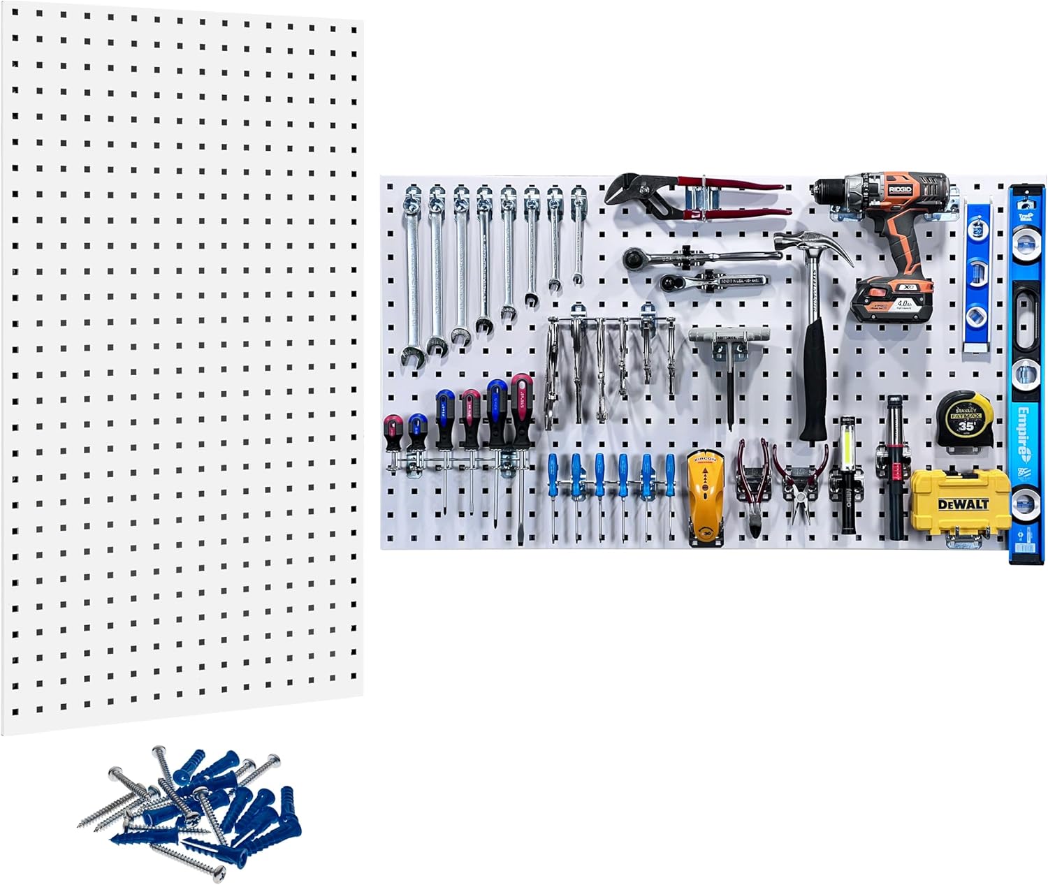 Triton Products LB2-W LocBoard 24x42-1/2x9/16-Inch Pegboards, White, 2-Pack