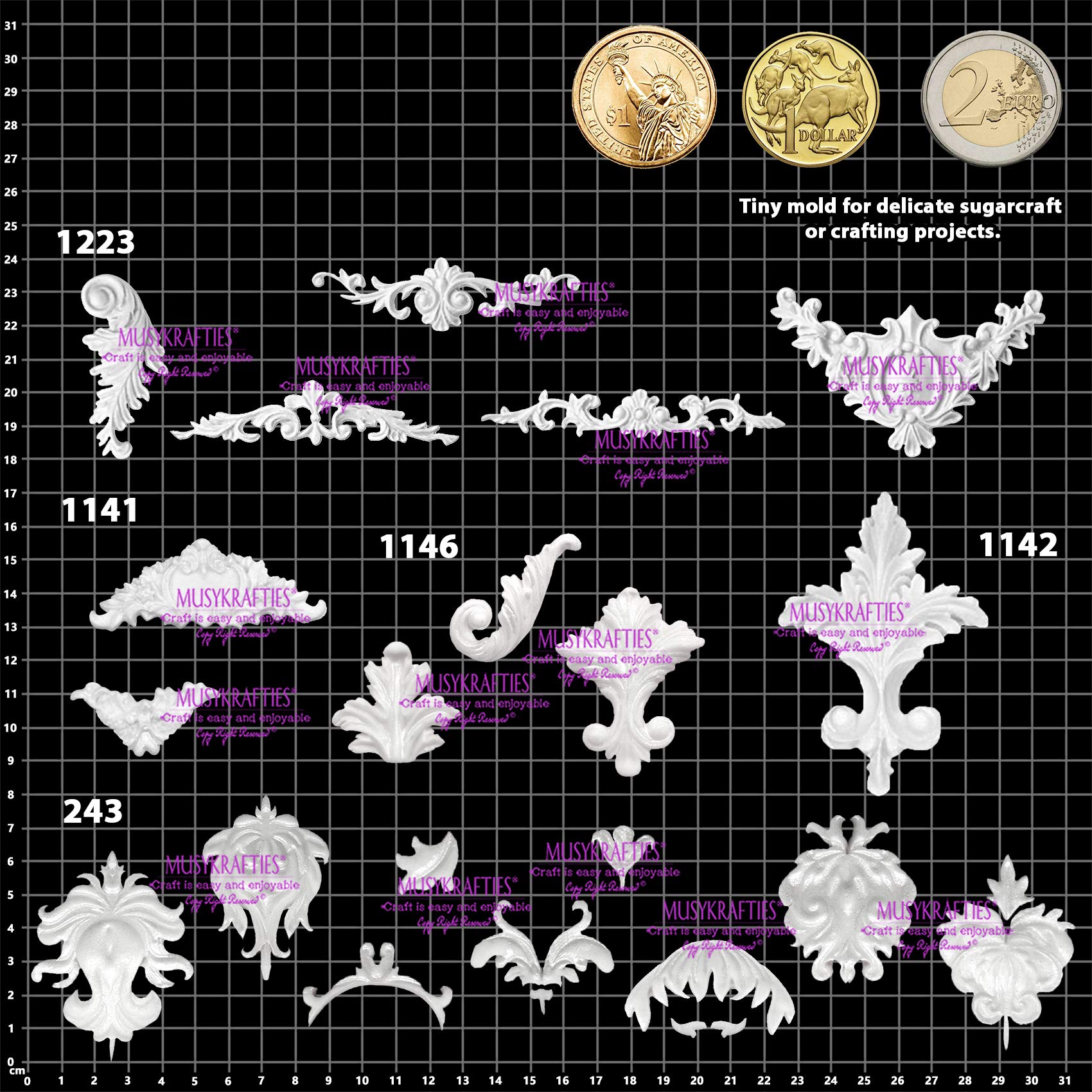 Musykrafties Vintage Style Baroque Fioritures Rouleau Lacet