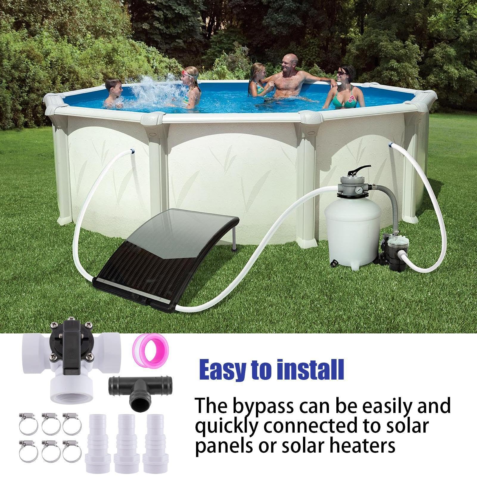 Solar Heater Bypass Kit - Regulation Set And Pool Diverter Valve | Hose Connection Attaching Múltiples Unidades | Quick Connect Pool Diverter Valve Regulation Set For Solar Heating System, Swimming