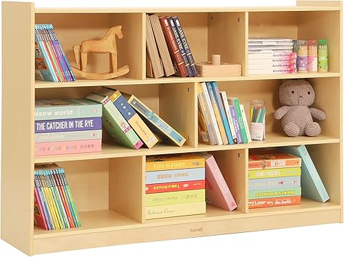 Miniatura 8 de Organizador de almacenamiento de juguetes para habitación de niños, estantería de madera para niños, para aula, organizador de almacenamiento