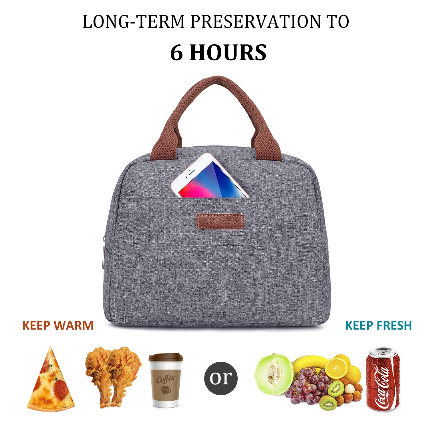 Lokass Bolsa Térmica de Almuerzo Bolsa para Picnic Lonchera Bolsa de