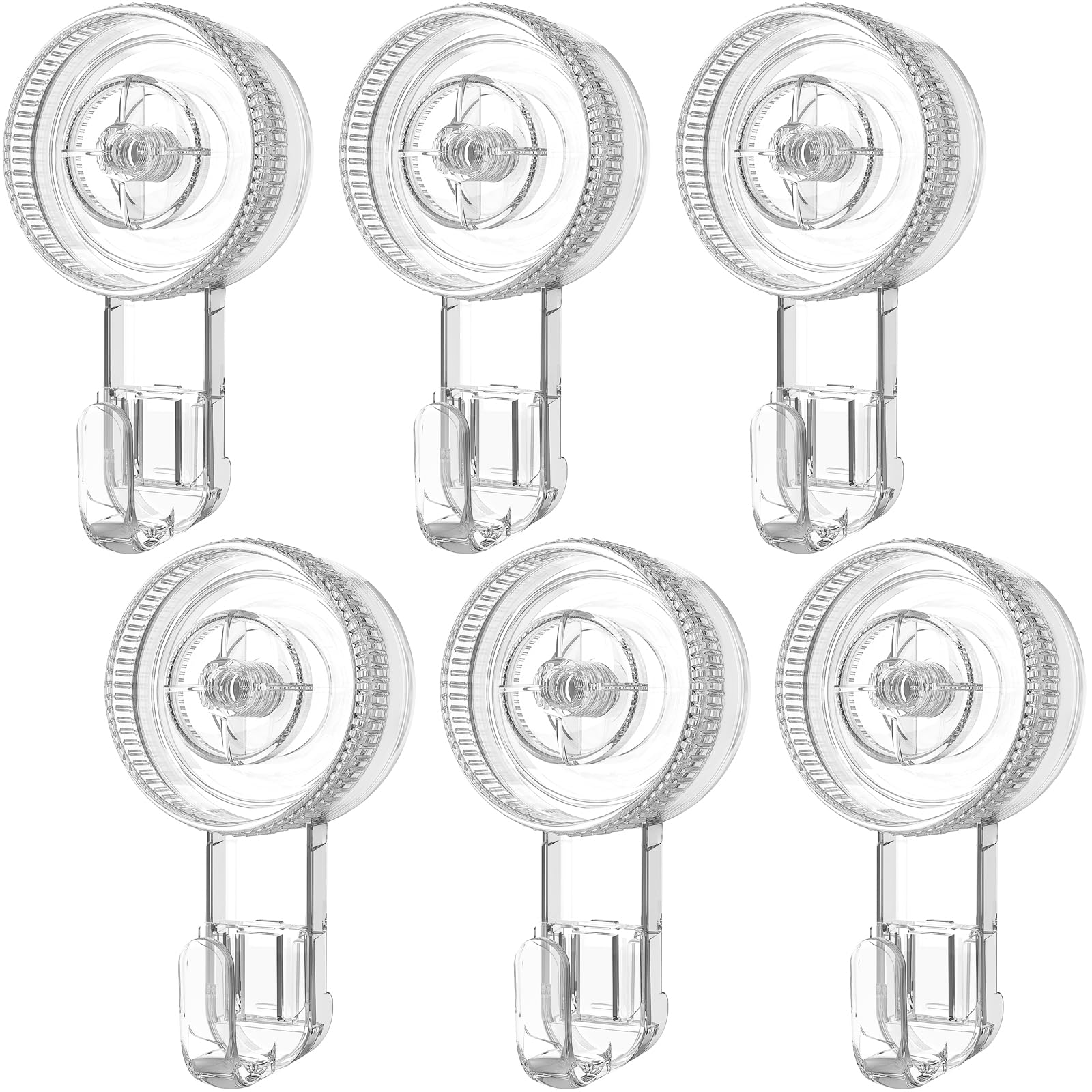 GlobaLink Suction Hooks, Heavy Duty Vacuum Clear Suction Cup Hook Hold up to 11LB, Reusable & Waterproof Shower Hooks