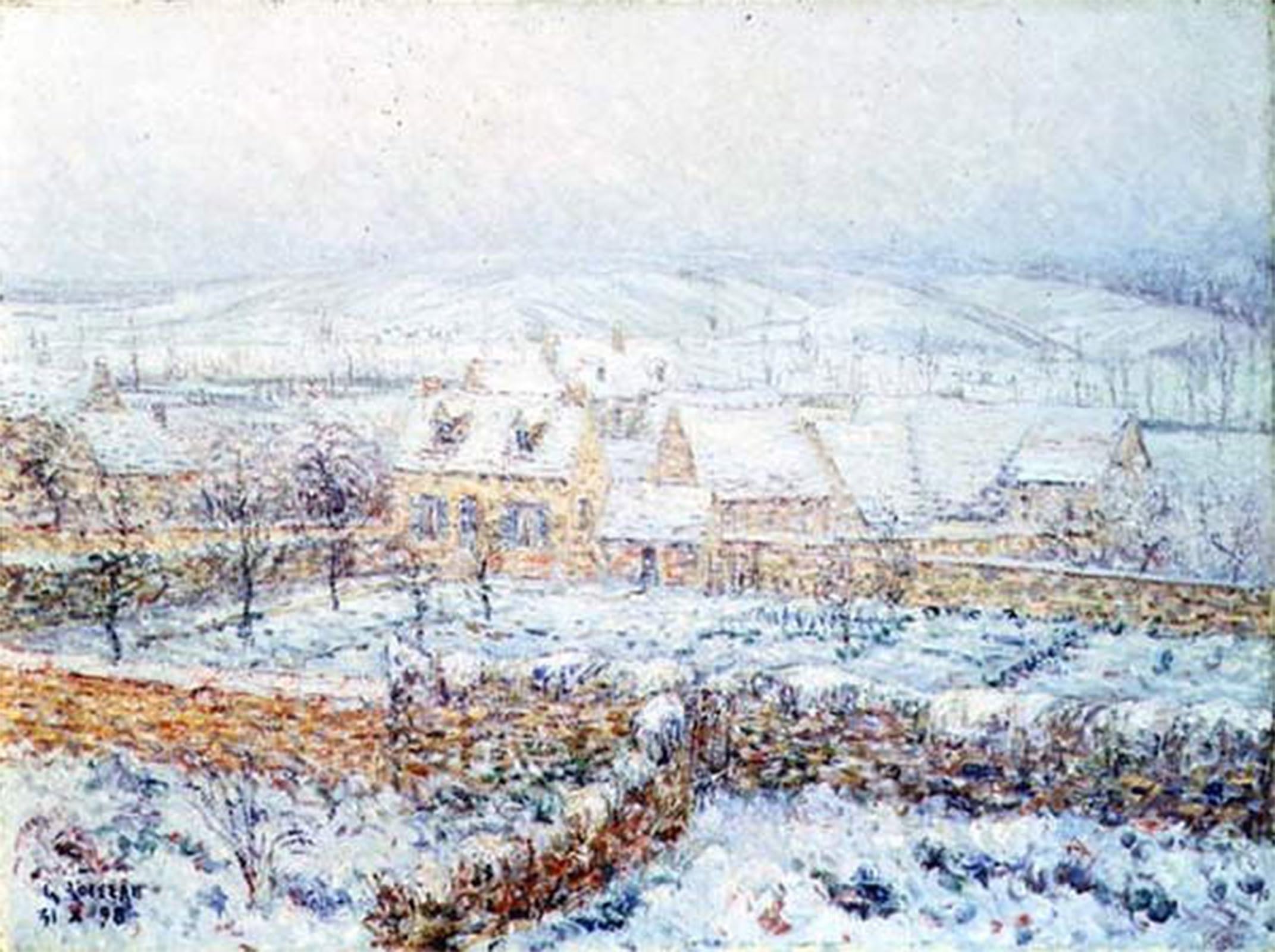 Serendipitp No Frame Vintage Picture Print On Canvas Wall Art Poster Valley Of The Seine By Gustave Loiseau Artwork Print Poster For Wall Decor 60X90cm