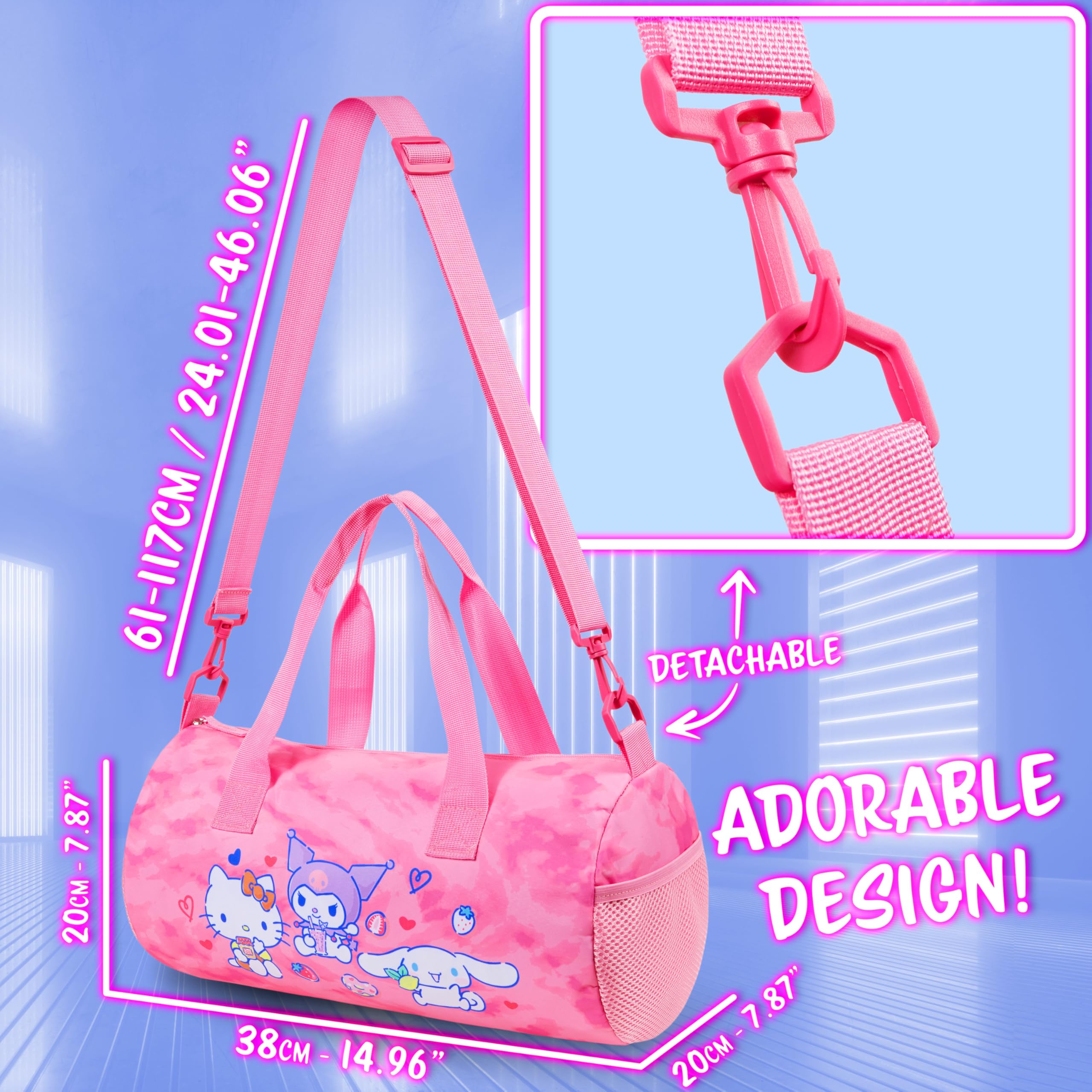 Hello Kitty Bolsa de Deporte para Niña y Adolescente Bolsa de Gimnasio Cinnamoroll Kuromi Ideas Regalo
