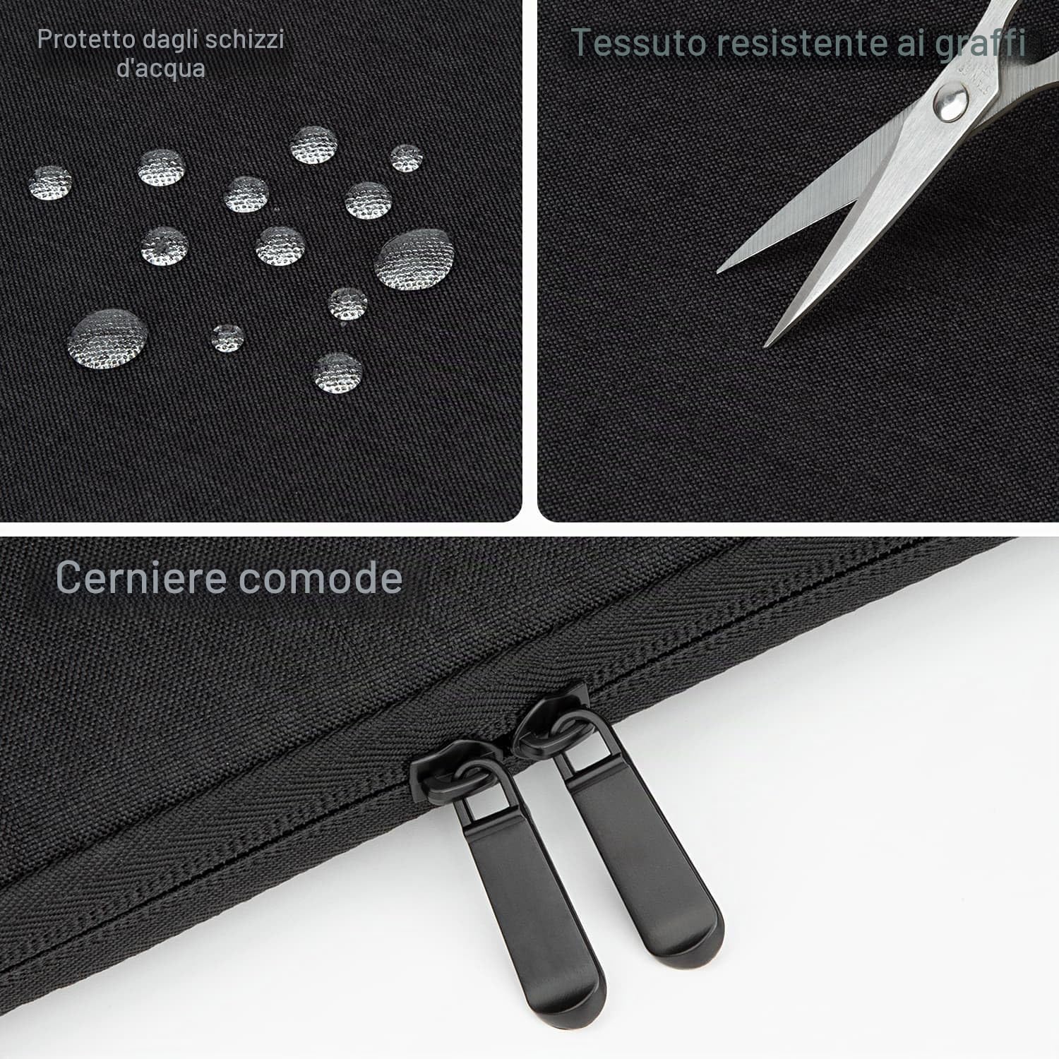 Custodia Imbottita per Laptop 13-14 Pollici Compatibile MacBook Air/Pro Chromebook PC Portatile, Nero